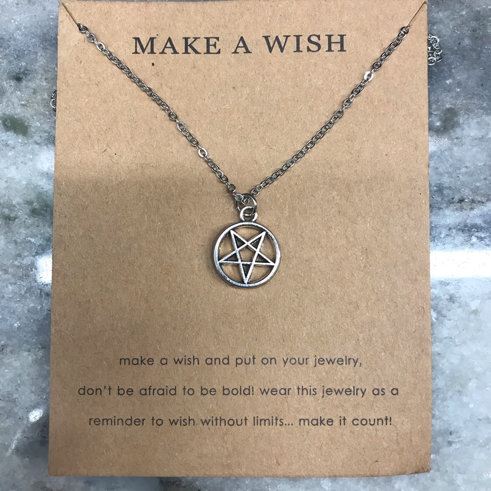 Cute Silver Pentagram Necklace